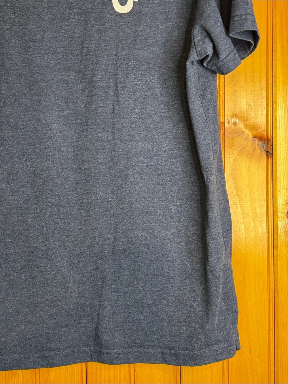 True Religion Men's Heather Navy V-Neck Logo Tee